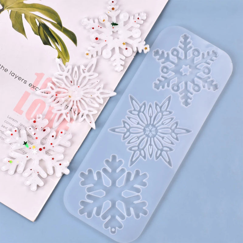 Hollow Snowflake Silicone Mold Christmas Decoration Mould DIY Pendant Charms