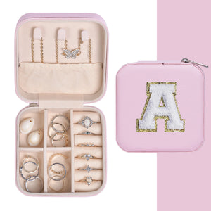 Pink Letter Jewelry Box Single Layer Classic Pure Leather Storage