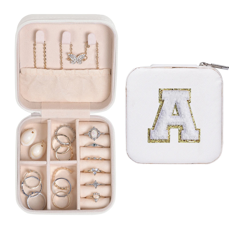 Letter Jewelry Box Single Layer Storage Ladies Travel Leather Box