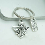 Joyful Triangular Forest Mushroom Key Chain