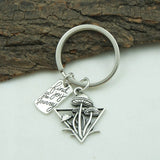 Joyful Triangular Forest Mushroom Key Chain