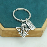 Joyful Triangular Forest Mushroom Key Chain