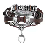 Men's Retro Punk Leather Woven Bracelet Multilayer Wrap Jewelry