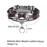 Men's Retro Punk Leather Woven Bracelet Multilayer Wrap Jewelry