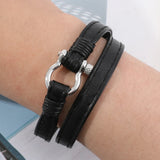 Men's Stainless Steel Horseshoe Buckle Necklace Bracelet