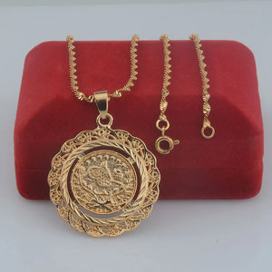 1pcs Mens Women Yellow Pendants Coin S L Jewelry