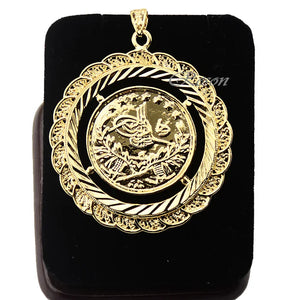 1pcs Mens Women Yellow Pendants Coin S L Jewelry