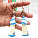 Mediterranean Style Lighthouse Keychain Decoration