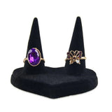 Multi-Finger Tip Velvet Ring Display Stand Holder Showcase