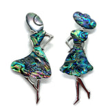 Natural Abalone Shell Girl Shape Brooch Pin DIY Jewelry Girl Charm Gift