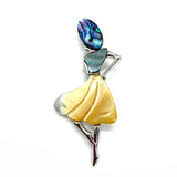 Natural Abalone Shell Girl Shape Brooch Pin DIY Jewelry Girl Charm Gift