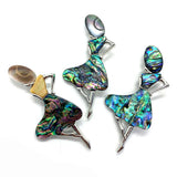 Natural Abalone Shell Girl Shape Brooch Pin DIY Jewelry Girl Charm Gift