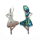Natural Abalone Shell Girl Shape Brooch Pin DIY Jewelry Girl Charm Gift
