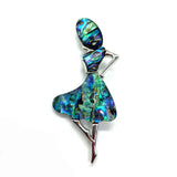 Natural Abalone Shell Girl Shape Brooch Pin DIY Jewelry Girl Charm Gift