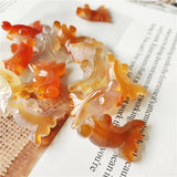 Natural Agate Goldfish Crystal Pendant Carved Animal Gemstone