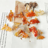 Natural Agate Goldfish Crystal Pendant Carved Animal Gemstone