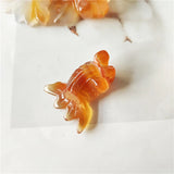 Natural Agate Goldfish Crystal Pendant Carved Animal Gemstone