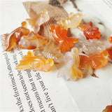 Natural Agate Goldfish Crystal Pendant Carved Animal Gemstone