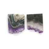 Natural Amethyst Slice Irregular Pendant Quartz Gem Necklace