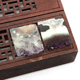 Natural Amethyst Slice Irregular Pendant Quartz Gem Necklace