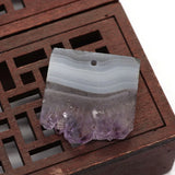 Natural Amethyst Slice Irregular Pendant Quartz Gem Necklace