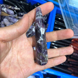 Natural Amethyst Wand Healing Point, Polished Crystal Stone Massager