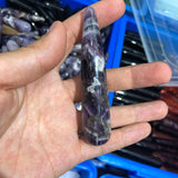 Natural Amethyst Wand Healing Point, Polished Crystal Stone Massager