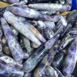 Natural Amethyst Wand Healing Point, Polished Crystal Stone Massager