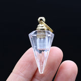Clear Quartz Stone Essential Oil Pendant Necklace