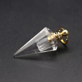 Clear Quartz Stone Essential Oil Pendant Necklace