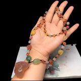 Natural Jade Knot Lucky Necklace Calming Colorful Blessing DIY