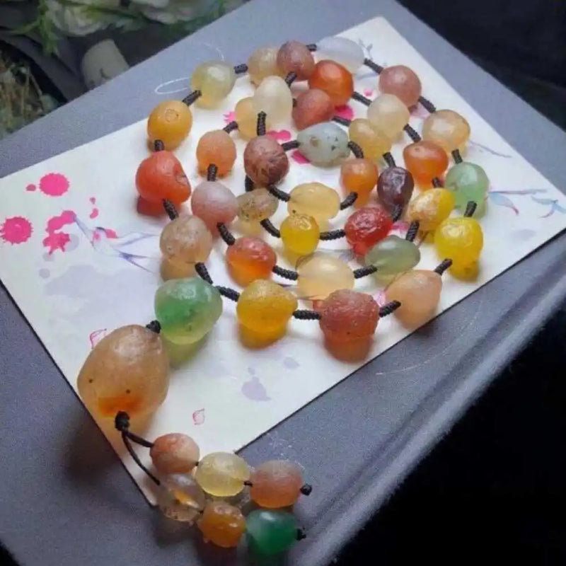 Natural Jade Knot Lucky Necklace Calming Colorful Blessing DIY
