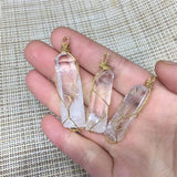 Clear Quartz Pillar Irregular Pendant Natural Crystal Healing Stones
