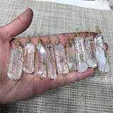 Clear Quartz Pillar Irregular Pendant Natural Crystal Healing Stones