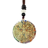 Seven Chakra Crystal Gravel Pendant Tree of Life Charm Necklace 35mm