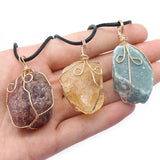 Crystal Quartz Rough Stone Pendant for Necklace