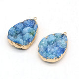 Natural Druzy Crystal Stone Charms Pendants for Women Jewelry Making DIY