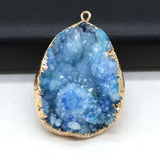 Natural Druzy Crystal Stone Charms Pendants for Women Jewelry Making DIY