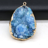 Natural Druzy Crystal Stone Charms Pendants for Women Jewelry Making DIY