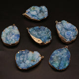 Natural Druzy Crystal Stone Charms Pendants for Women Jewelry Making DIY