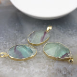 Natural Fluorite Faceted Oval Pyramid Pendant