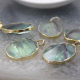 Natural Fluorite Faceted Oval Pyramid Pendant