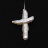 Natural Freshwater Baroque Pearl Cross Charm Pendant