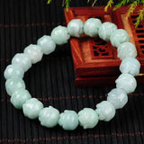Natural Jade Bead Bracelet For Women 9mm Beads Green Beaded Link Bracelet