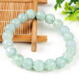 Natural Jade Bead Bracelet For Women 9mm Beads Green Beaded Link Bracelet