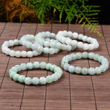 Natural Jade Bead Bracelet For Women 9mm Beads Green Beaded Link Bracelet