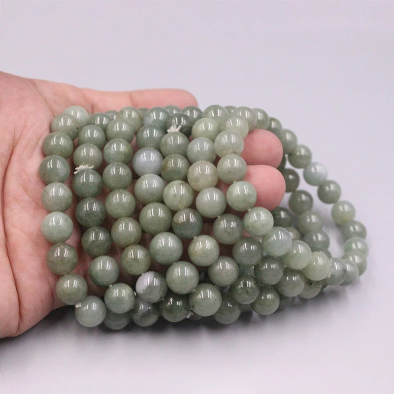 Natural Jade Bead Bracelet 8mm Green Beads 16-17cmL