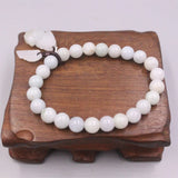 Natural Jade Bead Bracelet 8mm Lucky Leaf Pixiu Charms 16-17cm