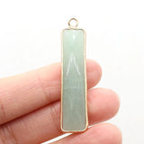 Green Aventurine Stone Pendant for Jewelry Making 9x45mm