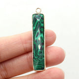 Green Aventurine Stone Pendant for Jewelry Making 9x45mm